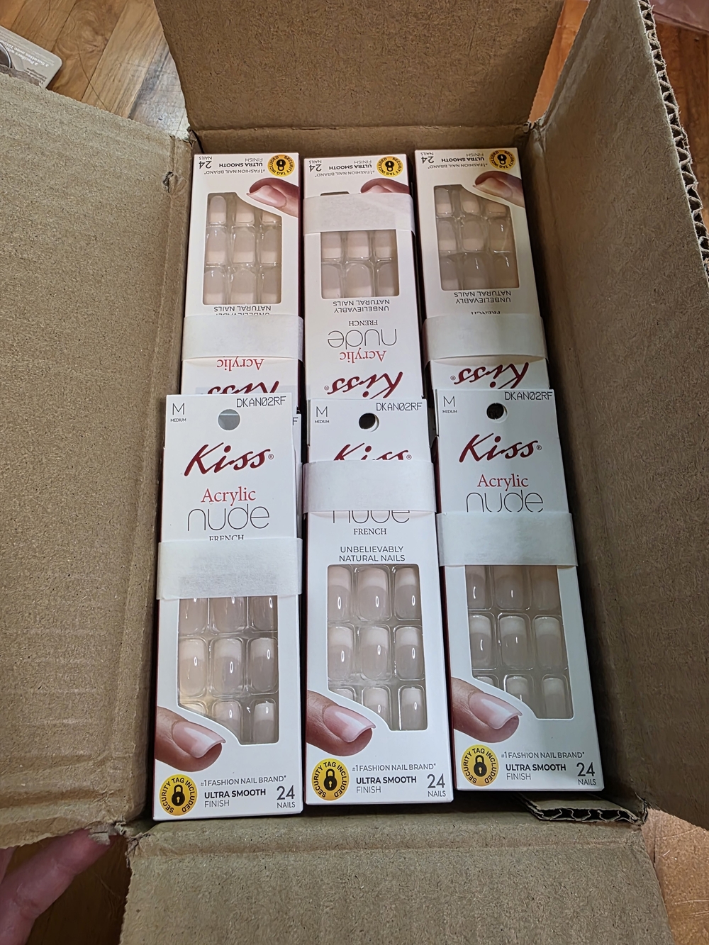 Kiss Acrylic Nude Press-On Nails - Natural Nude - 36 Boxes